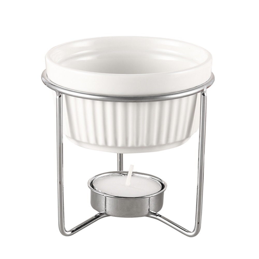 Fondue Pot Ceramic - وعاء سيراميك لتسخين الزبدة وصهر الجبن،