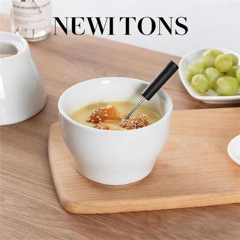 Fondue Pot Ceramic - صانعة الفوندو للحلوى من السيراميك الأبيض