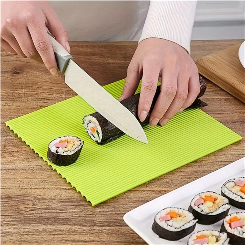 Sushi Mat Bamboo - بساط سوشي سيليكون قابل لإعادة الاستخدام