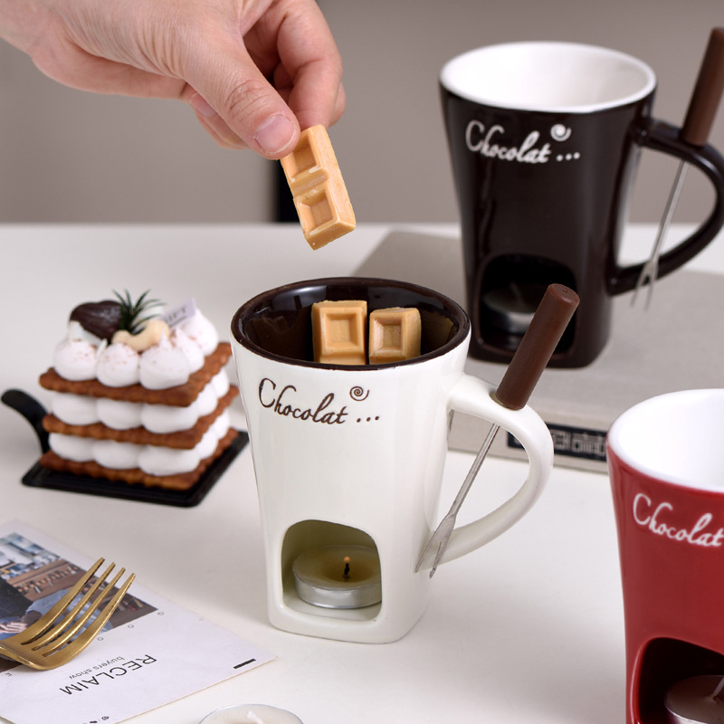 Fondue Pot Ceramic - فوندو القدح الجبن زبدة تذوب وعاء