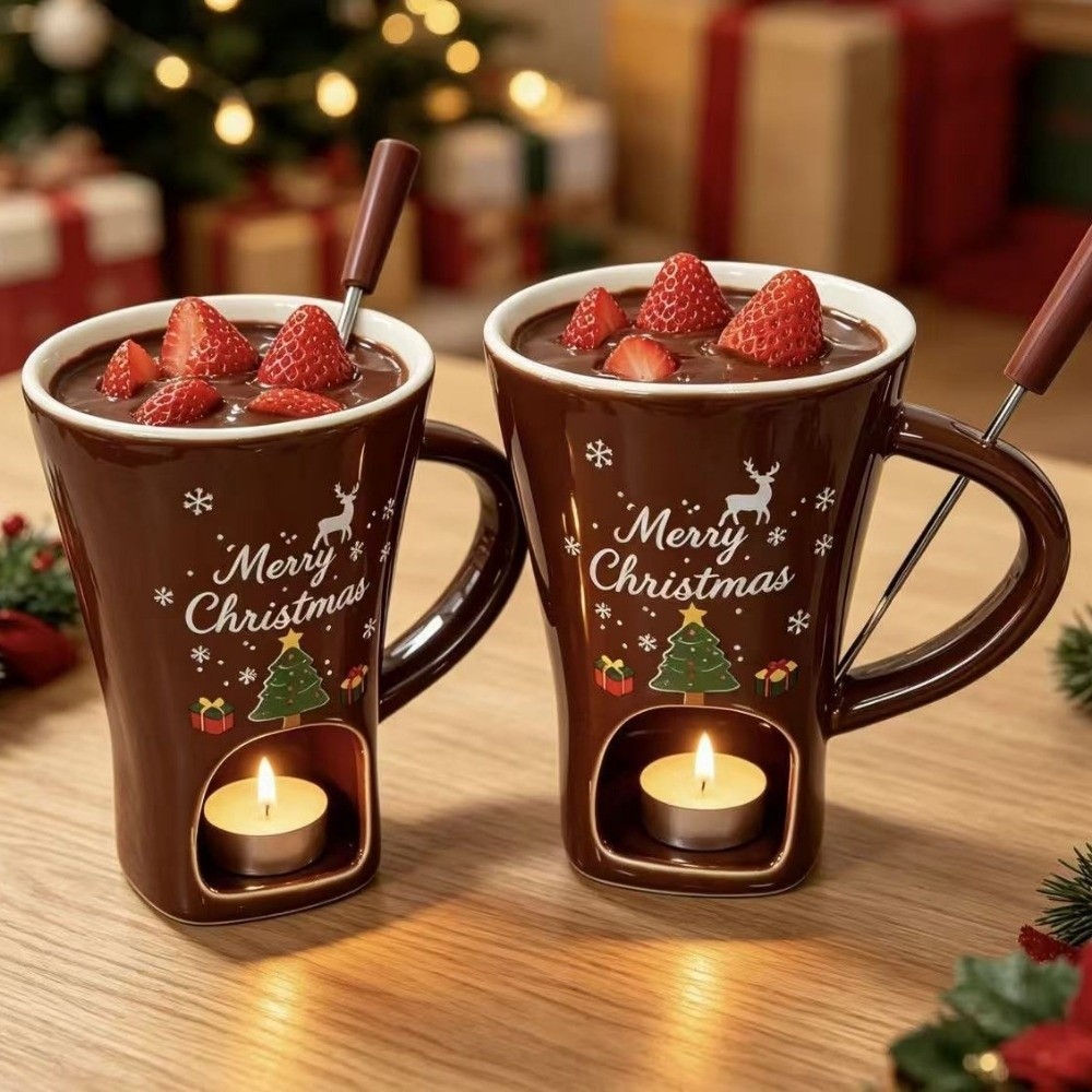كوب سيراميك لذوبان الشوكولاتة  - مراجعة Fondue Pot Ceramic وسعره