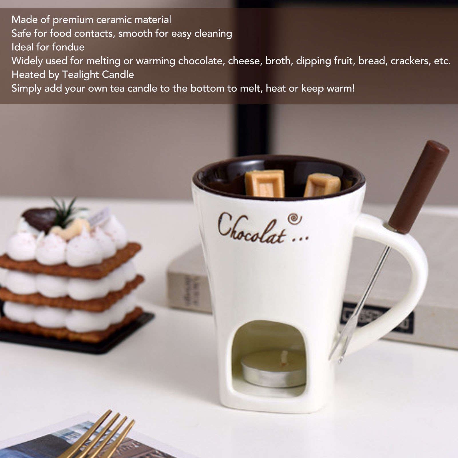 كوب سيراميك لصهر الشوكولاتة مع - مراجعة Fondue Pot Ceramic وسعره