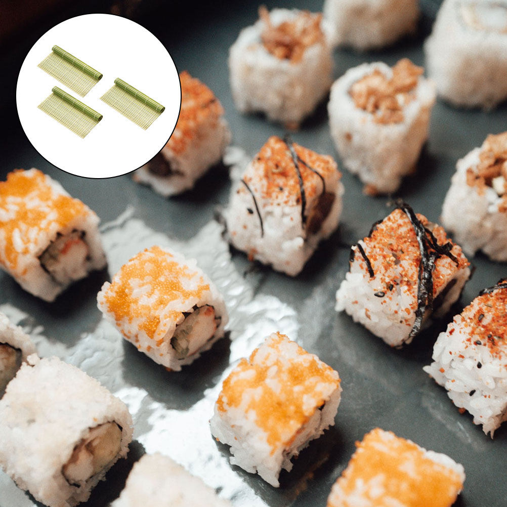 3 قطع من حصائر لف السوشي المصن - مراجعة Sushi Mat Bamboo وسعره