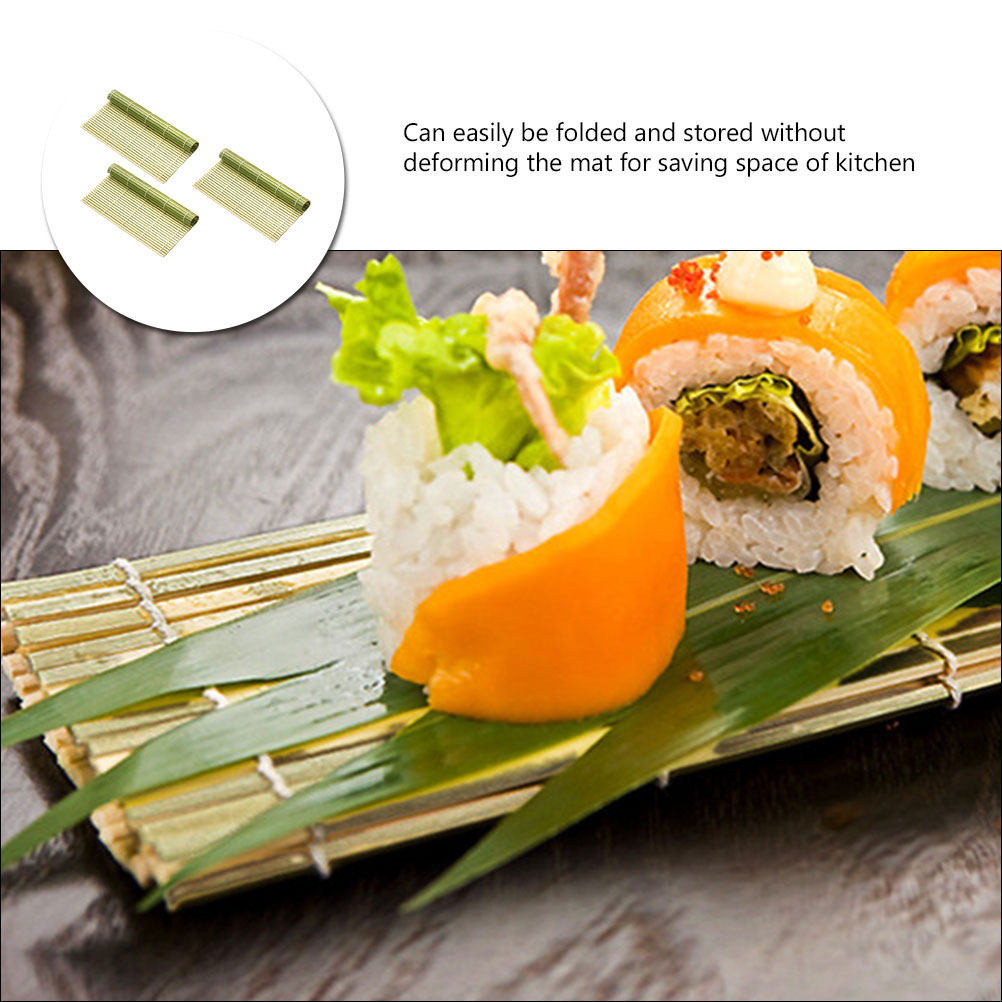 3 قطع من حصائر لف السوشي المصن - مراجعة Sushi Mat Bamboo وسعره