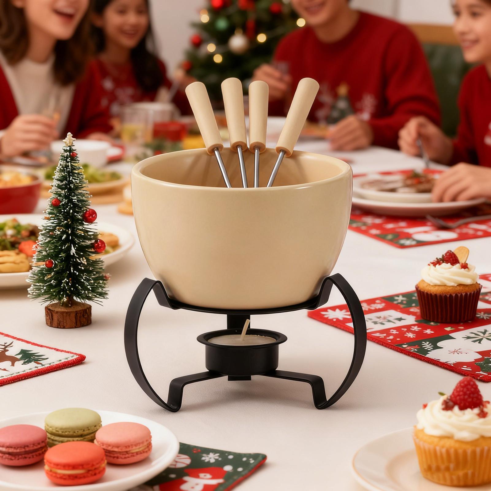 طقم أكواب فوندو سيراميك صغير 4 - مراجعة Fondue Pot Ceramic وسعره