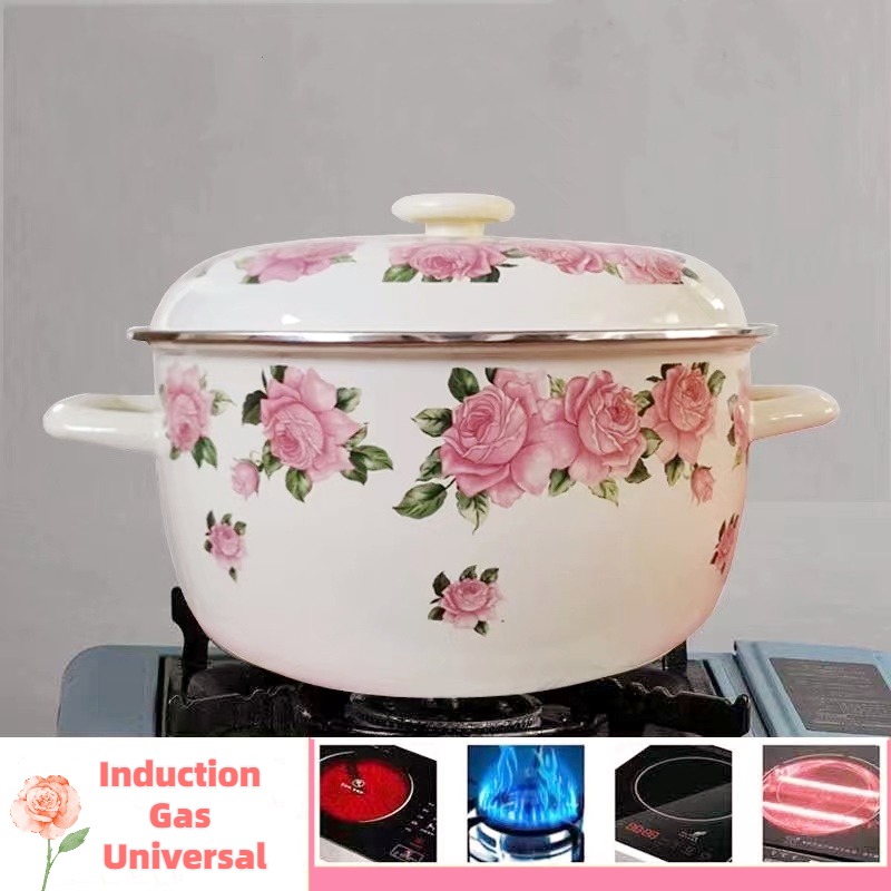 قدر المينا مزدوجة الأذن مع غطا - مراجعة Fondue Pot Ceramic وسعره