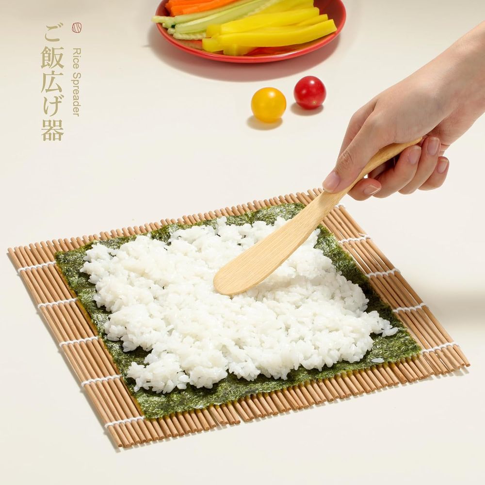 طقم سوشي فاخر مع حصائر من الخي - مراجعة Sushi Mat Bamboo وسعره