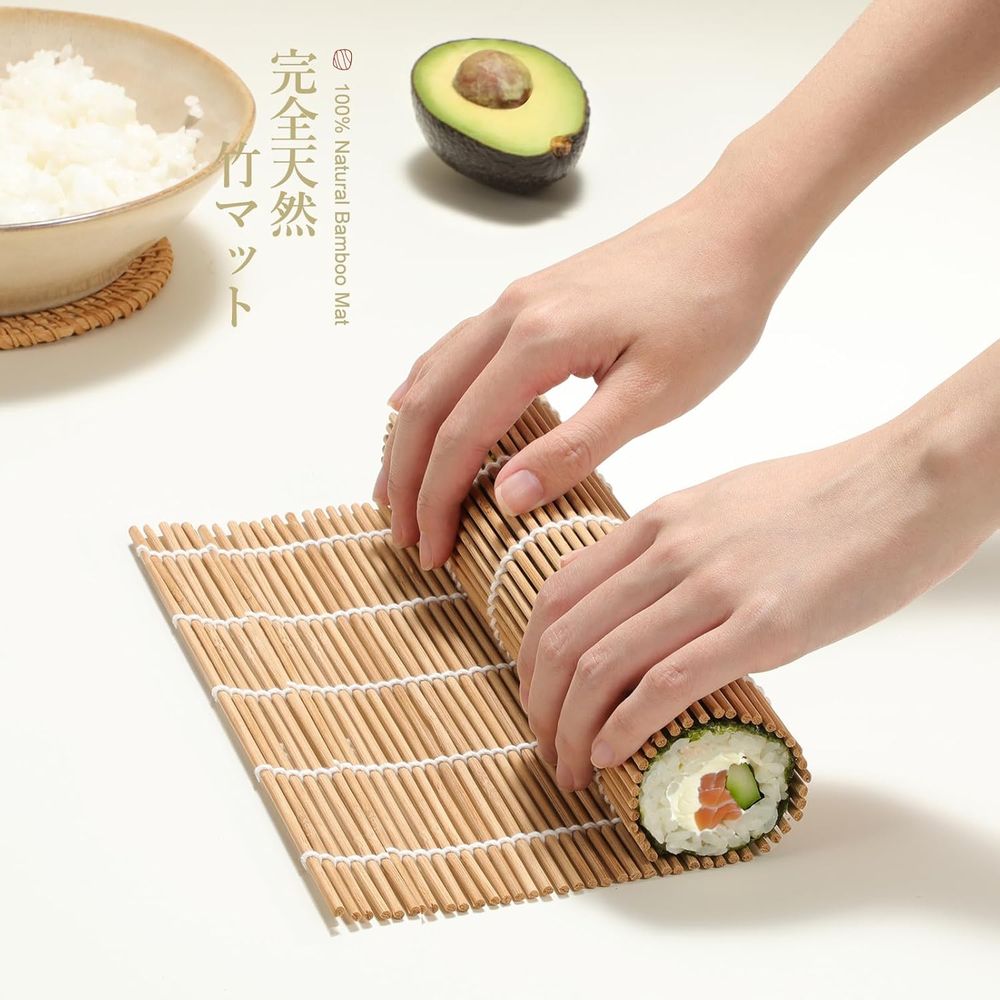 طقم سوشي فاخر مع حصائر من الخي - مراجعة Sushi Mat Bamboo وسعره